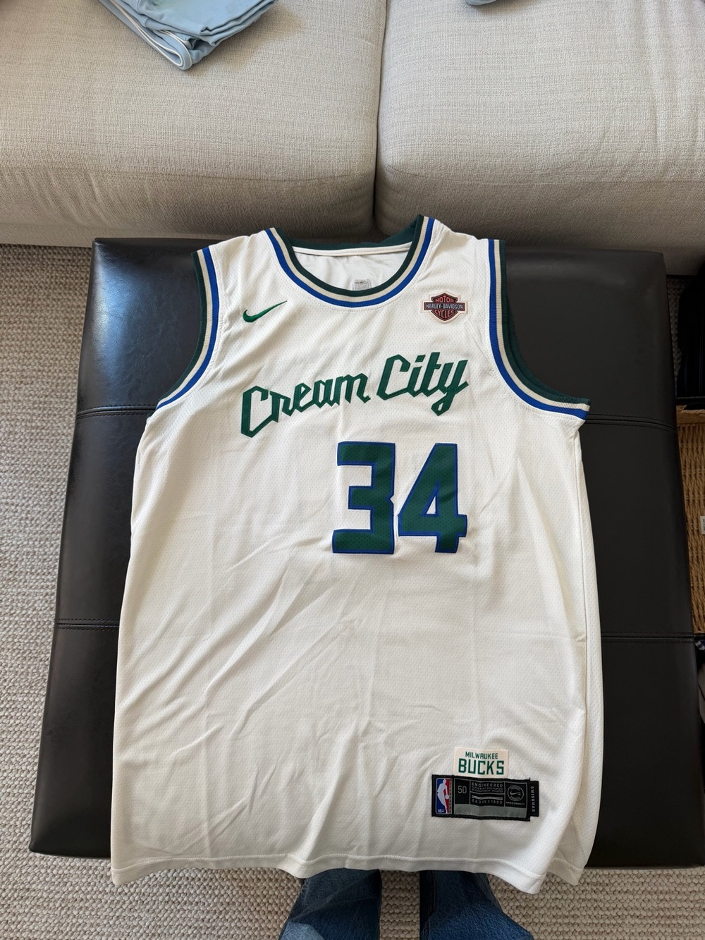 Nike White Cream City Giannis Antetokounmpo  Basketball Jersey